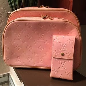 Louis Vuitton vernis pink backpack set